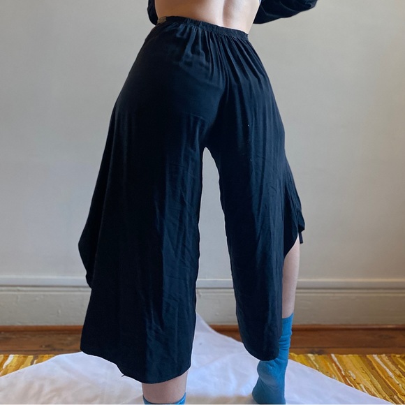 Thai fisherman pants flowy rayon embroidered waistband, boho festival - Picture 5 of 5